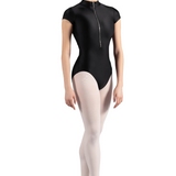 MIRELLA M5106LM WOMEN ZIP FRONT CAP SLEEVE LEOTARD