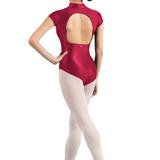 MIRELLA M5106LM WOMEN ZIP FRONT CAP SLEEVE LEOTARD