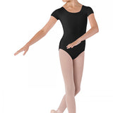 BLOCH CL5602 GIRLS SHORT SLEEVE DUJOUR ROUND NECK LEOTARD