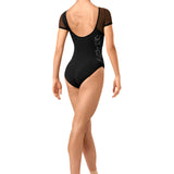 BLOCH L4312 WOMEN ADALIA MIRAGE PRINT BOAT NECK SHORT SLEEVE LEOTARD