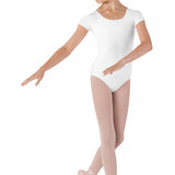 BLOCH CL5602 GIRLS SHORT SLEEVE DUJOUR ROUND NECK LEOTARD