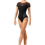 BLOCH L4312 WOMEN ADALIA MIRAGE PRINT BOAT NECK SHORT SLEEVE LEOTARD