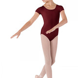 BLOCH CL5602 GIRLS SHORT SLEEVE DUJOUR ROUND NECK LEOTARD