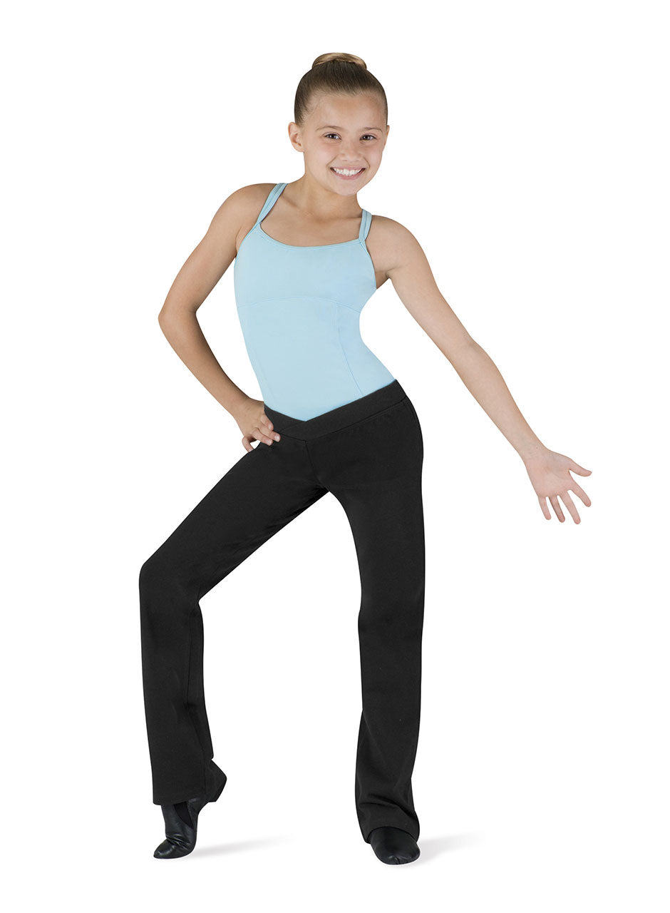 BLOCH CP5453 GIRLS COUPE V-FRONT BOOTLEG PANTS