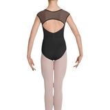 MIRELLA M1525C GIRLS SWEETHEART NECKLINE VELVET BODICE OPEN BACK CAP SLEEVE LEOTARD