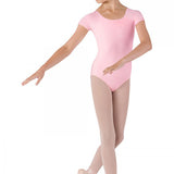 BLOCH CL5602 GIRLS SHORT SLEEVE DUJOUR ROUND NECK LEOTARD