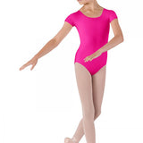 BLOCH CL5602 GIRLS SHORT SLEEVE DUJOUR ROUND NECK LEOTARD