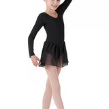 BLOCH CL5309 GIRLS PETAL SKIRTED LONG SLEEVE LEOTARD
