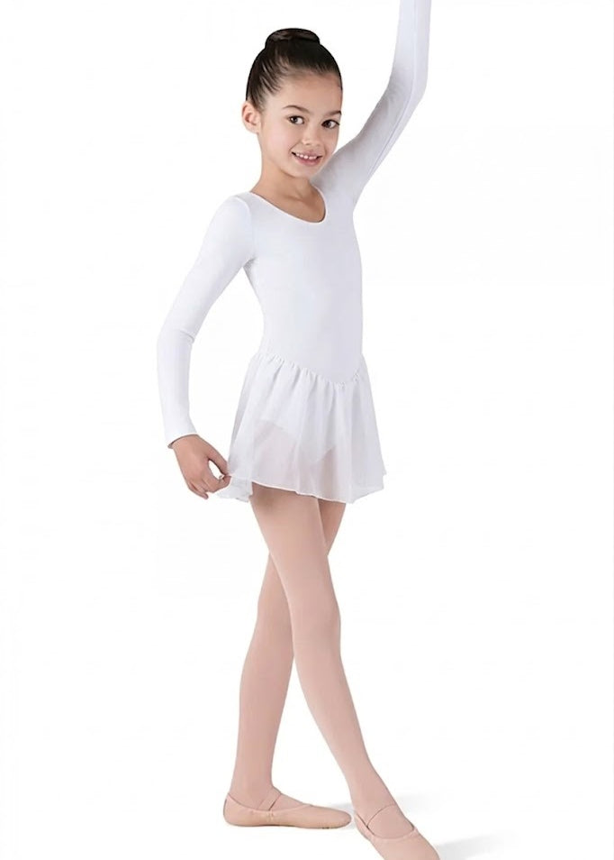 BLOCH CL5309 GIRLS LONG SLEEVE SKIRTED LEOTARD