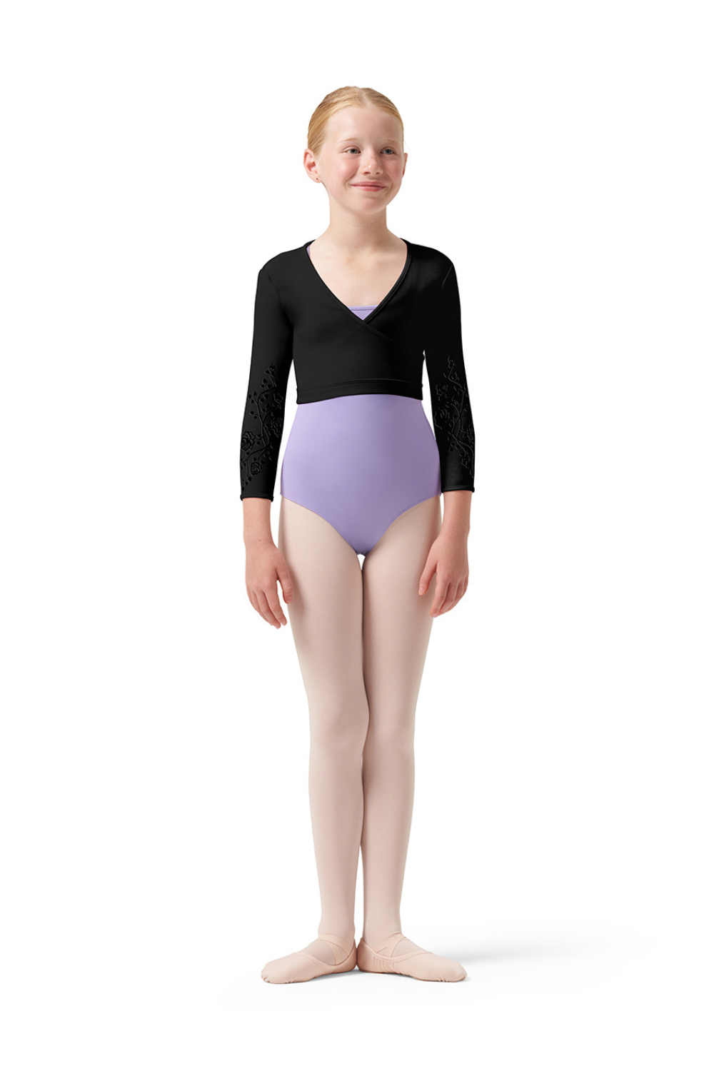 BLOCH CZ0516 GIRLS BEA MESH BACK WRAP TOP