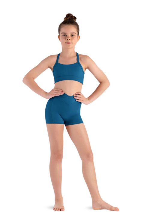 BLOCH CR8464 GIRLS NICOLIA V-FRONT SHORTS