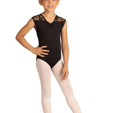 DANSHUZ 24101C GIRLS GILLIAN V-NECK BOW PRINT LEOTARD LEOTARD
