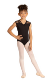 DANSHUZ 24101C GIRLS GILLIAN V-NECK BOW PRINT LEOTARD LEOTARD