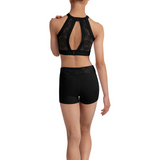 BLOCH CZ30008 GIRLS EMB MESH CROP TOP