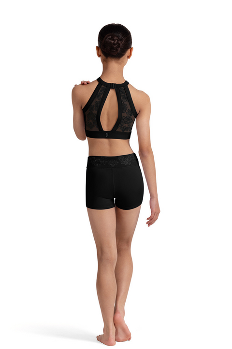 BLOCH CZ30008 GIRLS EMB MESH CROP TOP