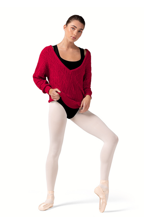 BLOCH Z30014 WOMEN WIDE OSIZE KNIT WARM UP SWEATER