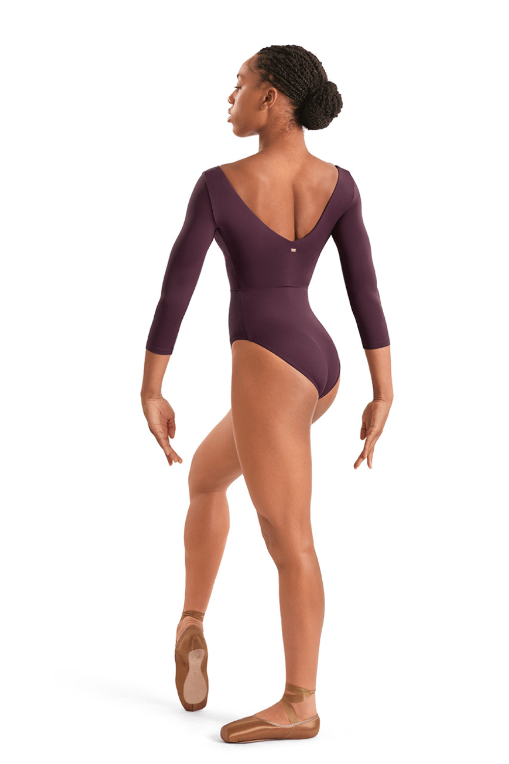 MIRELLA M60003LM WOMEN V-NECK 3/4 SLEEVE LEOTARD - The Dance Shoppe