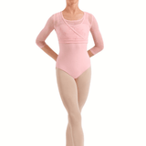 BLOCH CZ30035 GIRLS 3/4 SLEEVE WRAP TOP - The Dance Shoppe