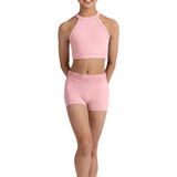 BLOCH CZ30008 GIRLS EMB MESH CROP TOP