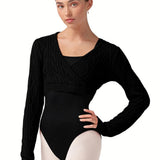 BLOCH Z30012 LADIES ATIYAH LONG SLEEVE WRAP TOP