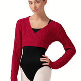 BLOCH Z30012 LADIES ATIYAH LONG SLEEVE WRAP TOP