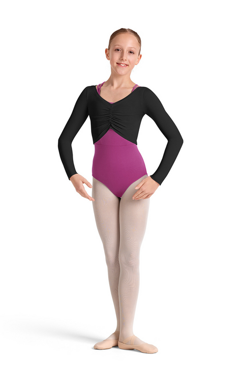 MIRELLA M30004C GIRLS LONG SLEEVE GATHERED TOP