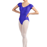 M3117LM WOMEN V-NECK CAP SLEEVE LEOTARD-MIRELLA