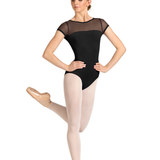 M20009LM LADIES OPEN BACK CAP SLEEVE LEOTARD-MIRELLA