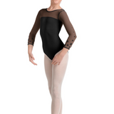 M60002C GIRLS MESH 3/4 SLEEVE LEOTARD-MIRELLA