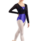 M7063L WOMEN MESH WRAP TOP-MIRELLA