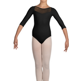 M122C GIRLS BOATNECK 3/4 SLEEVE LEOTARD-MIRELLA