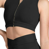 M7060L WOMEN MIAMI ZIP FRONT CROP TOP-MIRELLA