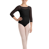 M746C GIRLS 3/4 SLEEVE MESH TOP-MIRELLA