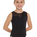 EUROTARD-78982C GIRLS IMPRESSION MESH SWEETHEART OPEN BACK TANK LEOTARD