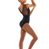 EUROTARD -1229C GIRLS SILHOUETTE MESH SWEETHEART TANK LEOTARD