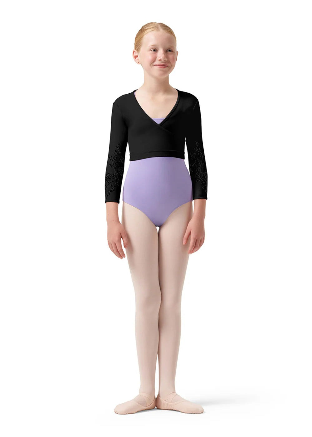 BLOCH CZ0516 GIRLS BEA MESH BACK WRAP TOP