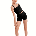 BLOCH CR90015 GIRLS RIB WAISTBAND SHORTS - The Dance Shoppe