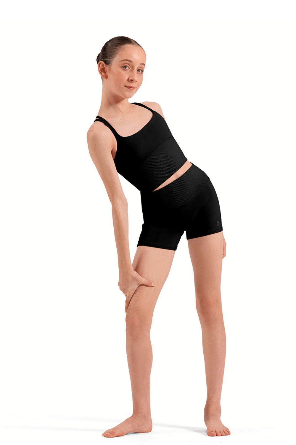 BLOCH CR90015 GIRLS RIB WAISTBAND SHORTS - The Dance Shoppe
