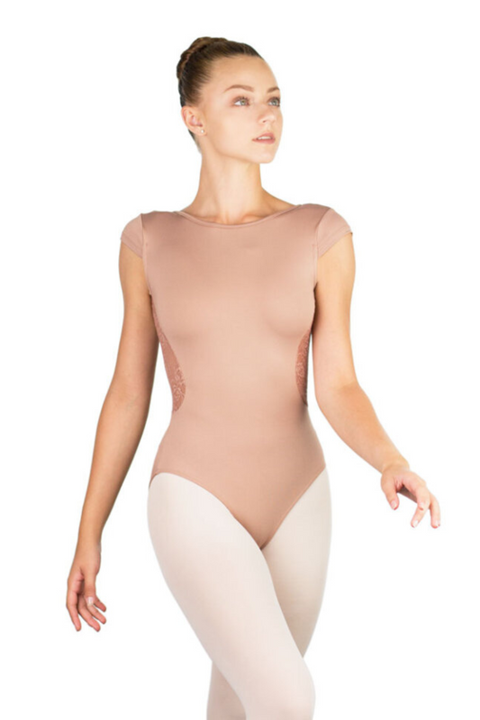 BALLET ROSA BLISS WOMEN LASERCUT FLORAL CAP SLEEVE LEOTARD