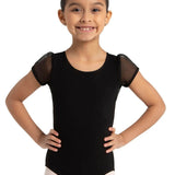 CAPEZIO 11311C GIRLS BACK KEYHOLE PUFF SLEEVE LEOTARD