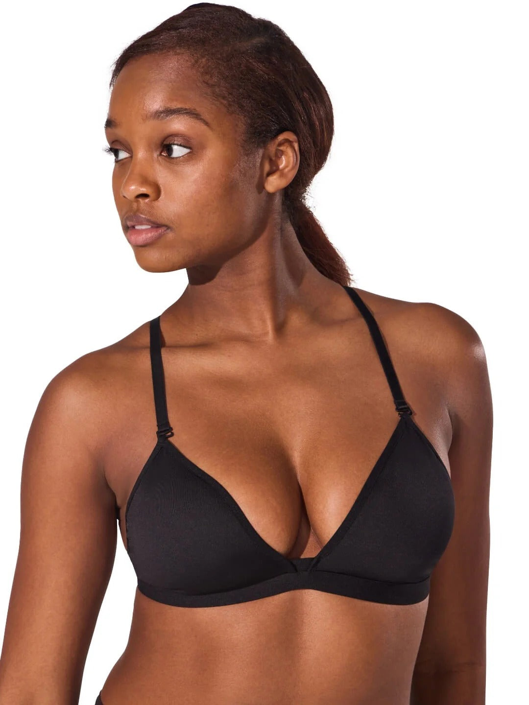 CAPEZIO 3777W WOMEN DEEP NECK CLEAR BACK STRAP BRA