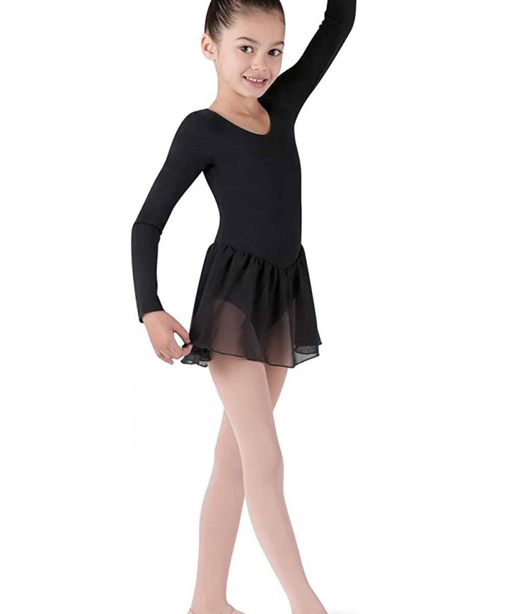 BLOCH CL5309 GIRLS LONG SLEEVE SKIRTED LEOTARD