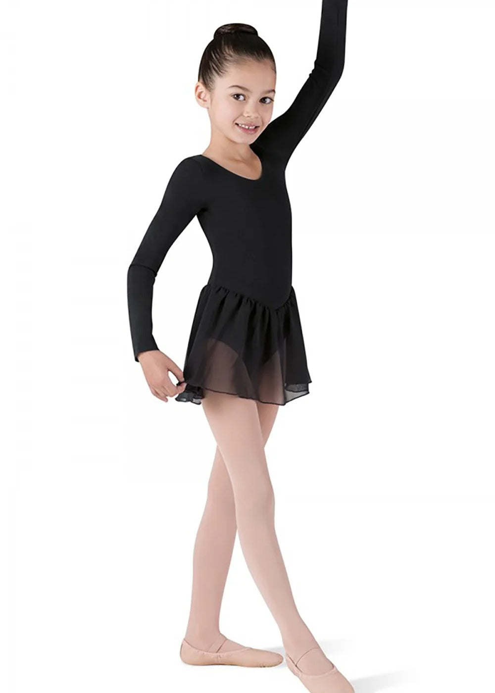 BLOCH CL5309 GIRLS LONG SLEEVE SKIRTED LEOTARD