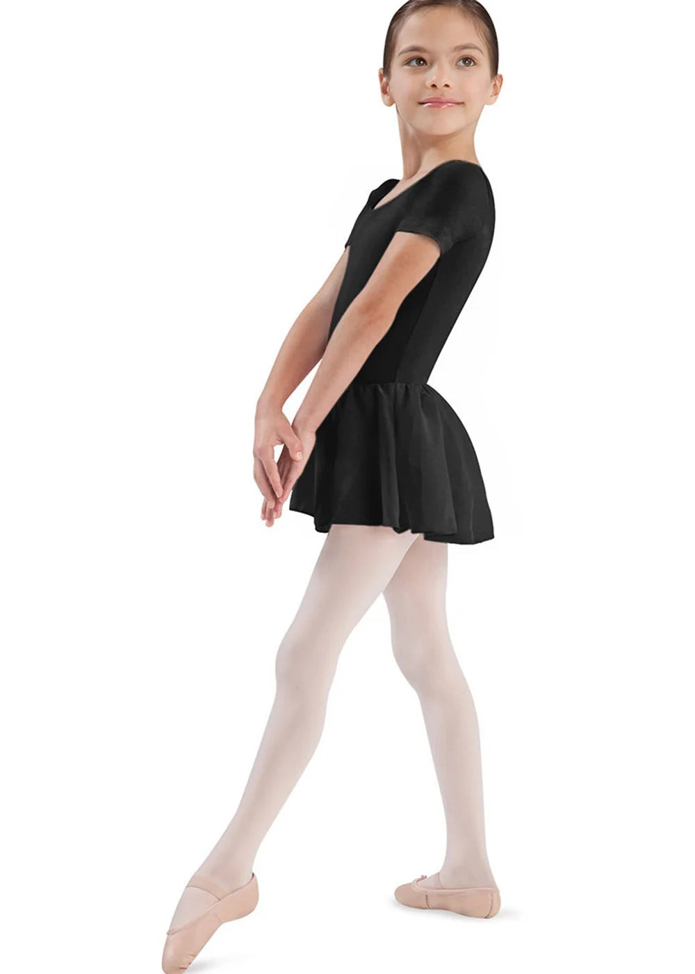 BLOCH CL5342 GIRLS SHORT SLEEVE SKIRTED LEOTARD