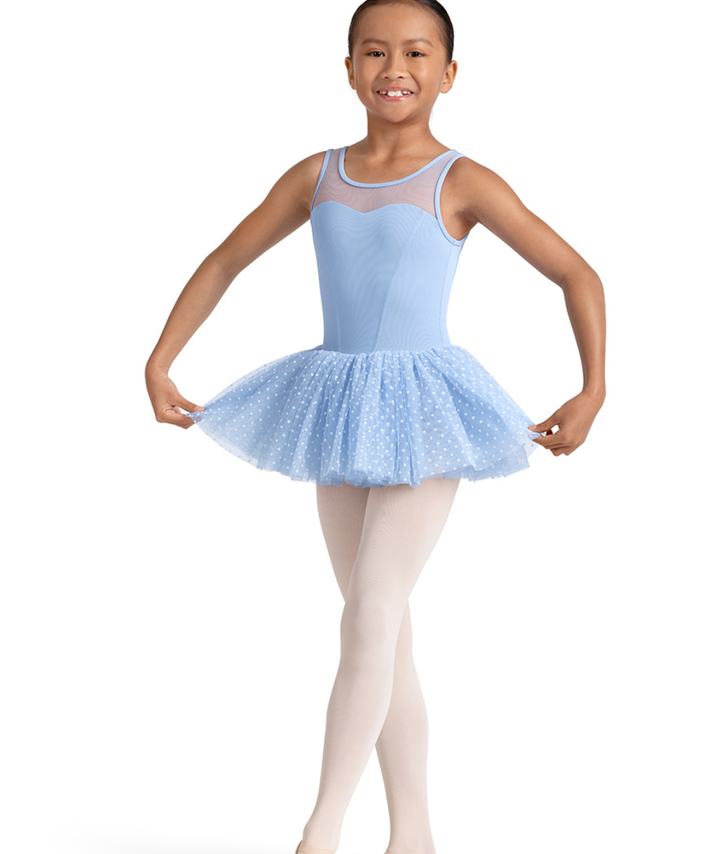 M50002C GIRLS MESH TANK TUTU LEOTARD DRESS-MIRELLA