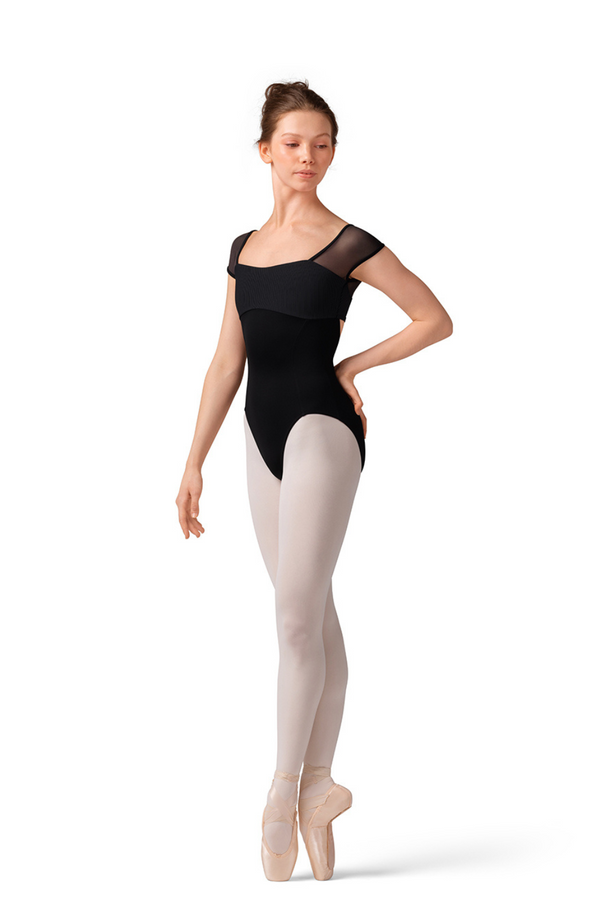 MIRELLA M20001LM LADIES OPEN BACK CAP SLEEVE LEOTARD