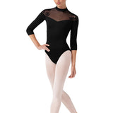BLOCH L60001 LADIES CALISTA FLORAL 3/4 SLEEVE LEOTARD