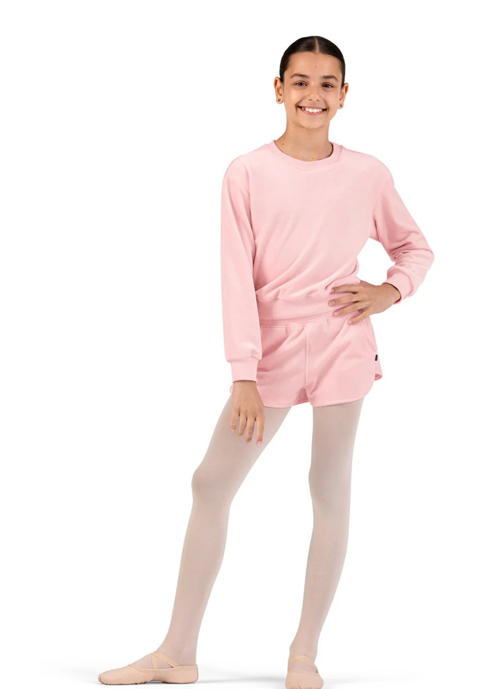 BLOCH CZ30016 LADIES CAROLINE VELVET CREW NECK JUMPER CHILD