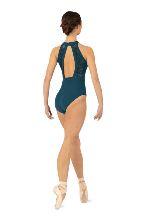 BLOCH L1085 WOMEN KAYLA MESH BODICE OPEN HALTER LEOTARD