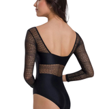 SO DANCA-BY67 WOMEN AUREA LONG SLEEVE MESH LEOTARD